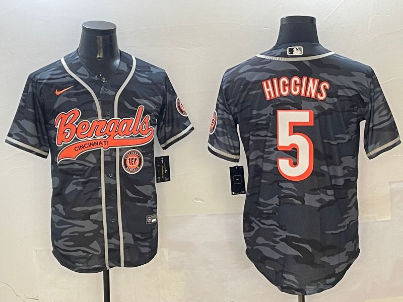 Men Cincinnati Bengals #5 Hiccins Camo Joint Name 2025 Nike Limited NFL Jersey style 7